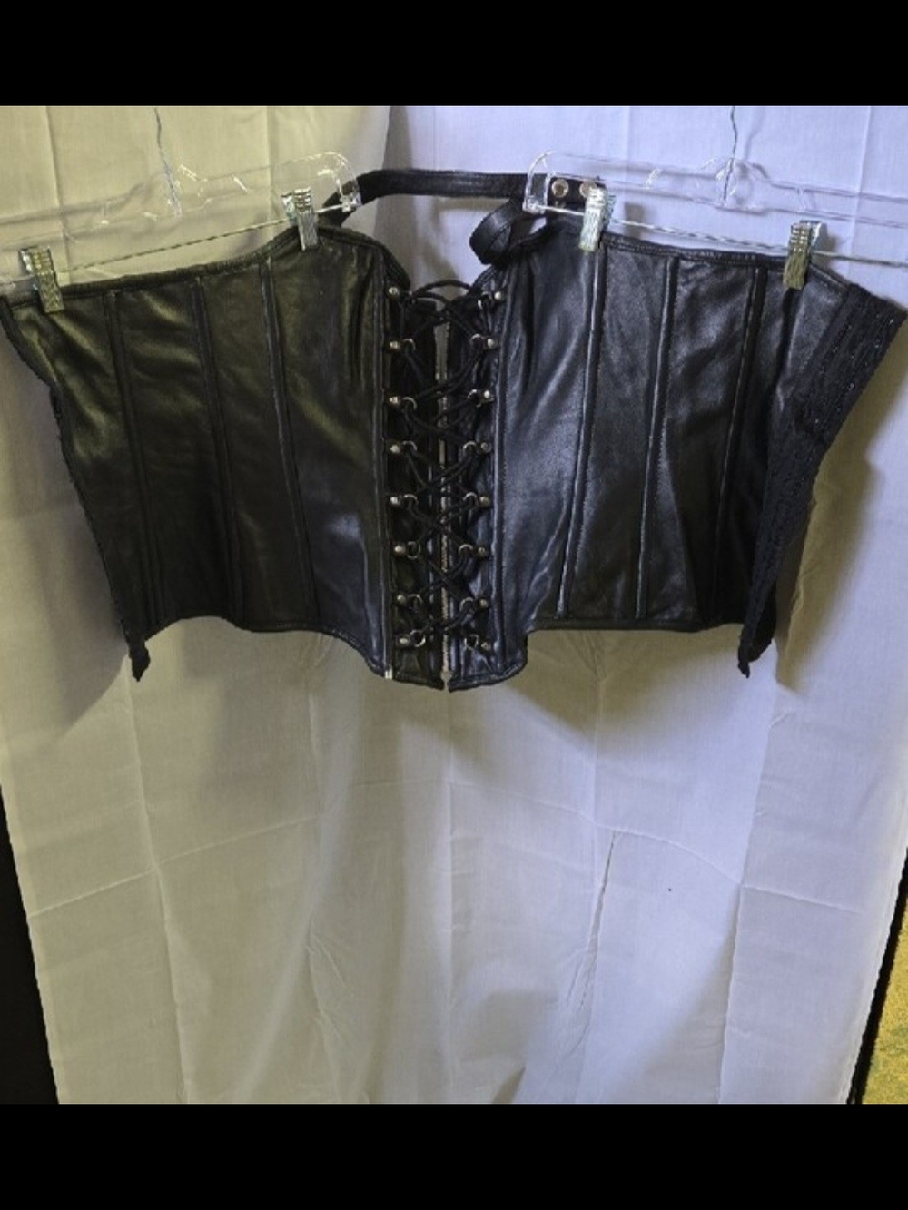 Rare Milwaukee Leather Rapture Black Lace-Up Leather Corset Top XL